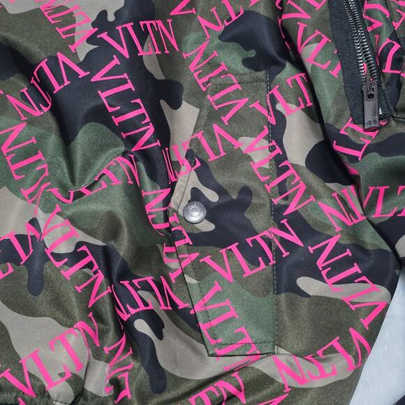 Valentino Army Camo Bomber Jacket with Pink Logo Letters | 46 & 54 | MSRP $2450 - Picture 5 of 16